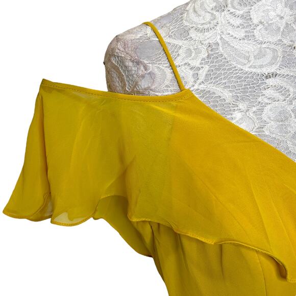 Dessy Collection Mila Luxe Chiffon Formal Marigold Style 3020 Women 6 Reg. NWT - Picture 7 of 12